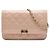 Portafoglio Chanel Boy Wallet on Chain in pelle vernice matelassé marrone