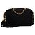 Chanel Camera Bag aus schwarzem CC Diamond gestepptem Satin mit Quaste