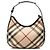 Burberry Beige Small Supernova Check Coated Canvas Barton Hobo