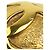 Spilla rotonda placcata oro Chanel Gold CC - vista 5