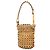 Bolso Bucket LOEWE de piel trenzada beige y bambú