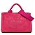 Prada Small Canvas Canapa Logo Tote Rosa