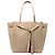 Céline Celine Phantom Cabas Tote Pequeno em Couro Bege