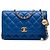 Wallet On Chain Cartera con cadena Chanel Blue CC Quilted Lambskin Pearl Crush