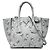 Prada Gray Saffiano Floral Twin Pocket Satchel Tasche
