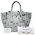 Prada Gray Saffiano Floral Twin Pocket Satchel Tasche - Ansicht 7