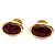 Loewe Boutons de manchette en cuir et plaqué or Anagramme
