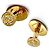 Loewe Boutons de manchette en cuir et plaqué or Anagramme - vue 2