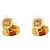 Loewe Boutons de manchette en cuir et plaqué or Anagramme - vue 4