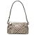 Silberne Lederhandtasche mit Nova Check-Muster von Burberry