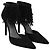 Décolleté a punta con frange Stuart Weitzman in camoscio nero - vista 3