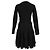 Vestido mini de manga comprida em malha canelada Alaïa em lã preta - vista 3