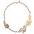 Colar Chanel em metal dourado com flores de renda e pérolas falsas - vista 2