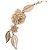 Colar Chanel em metal dourado com flores de renda e pérolas falsas - vista 6