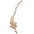 Colar Chanel em metal dourado com flores de renda e pérolas falsas - vista 8