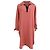 Hermès Midi-Hemdkleid mit Schnallenärmeln aus rosa Wolle