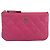 Portamonete CHANEL Matelassé in pelle d'agnello rosa con CC dorato - vista 13