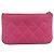 Portamonete CHANEL Matelassé in pelle d'agnello rosa con CC dorato - vista 2
