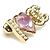 Broche Chanel Dorado y Rosa - vista 3