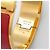 Bracciale Hermès Clic Clac GM in Oro e Rosso - vista 5