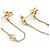 Pendientes de botón en metal dorado Louis Vuitton - vista 3