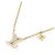 Collana con pendente Louis Vuitton in metallo dorato e strass