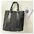 Zucchino Fendi Monogram Shopper-Tasche aus schwarzem Leder - Ansicht 2