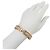 Hermès Bracciale Hermes Clic H GM in Beige e Oro Rosa - vista 6