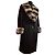 Cappotto Brioni in lana nera con collo in pelliccia