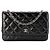 CHANEL - Classic/Timeless Chanel Wallet On Chain Schultertasche aus schwarzem Lackleder