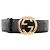GUCCI - Cinto Interlocking Gucci em couro com gravação preto (T75)