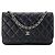 CHANEL - Classic/Timeless Chanel Wallet On Chain Schultertasche aus glattem dunkelblauem Leder