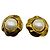 Chanel Vintage Gold Clip-On Ohrringe mit Perlenverzierung