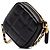 Clutch Chanel CC em pele de cordeiro acolchoada preta com corrente e alça transversal - vista 2