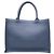 Book Tote Dior Medium in pelle goffrata Blu