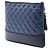 Clutch Chanel Gabrielle O Case Medium in vitello invecchiato blu - vista 2