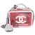 Piccolo beauty case Chanel in PVC vernice rosa con filigrana - Ansicht 8