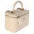 Piccola borsa vanity Chanel in pelle d'agnello matelassé beige con manico superiore e catena - vista 4