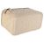 Piccola borsa vanity Chanel in pelle d'agnello matelassé beige con manico superiore e catena - vista 7