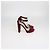 Sandali platform con cinturino alla caviglia in velluto bordeaux e pelle Jimmy Choo - vista 3