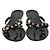 Valentino Sandali Flat Thong Rockstud con Fiocco in Gomma Nera