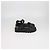 Sandali platform Chanel in pelle matelassé nera con Velcro - vista 3