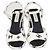 Sandali con tacco largo e cinturino alla caviglia Chanel White, Black Leather CC Print