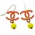 Chanel CC Drop Metal with Beads - vue 2