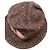 Cappello Patrizia Pepe in tweed marrone e beige con dettaglio in pelle