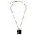 Pendente quadrato Chanel CC in resina con cristalli e metallo