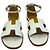 Hermès Santorini White Leather Sandals
