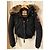 Parajumpers Schwarze Bomberjacke mit Pelzkapuze - Ansicht 3
