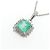 Autre Marque Pt900 Pt850 Smaragd Diamant Halskette - Ansicht 3