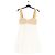 Autre Marque Vestido CLEA de lino blanco con parte superior de ganchillo beige